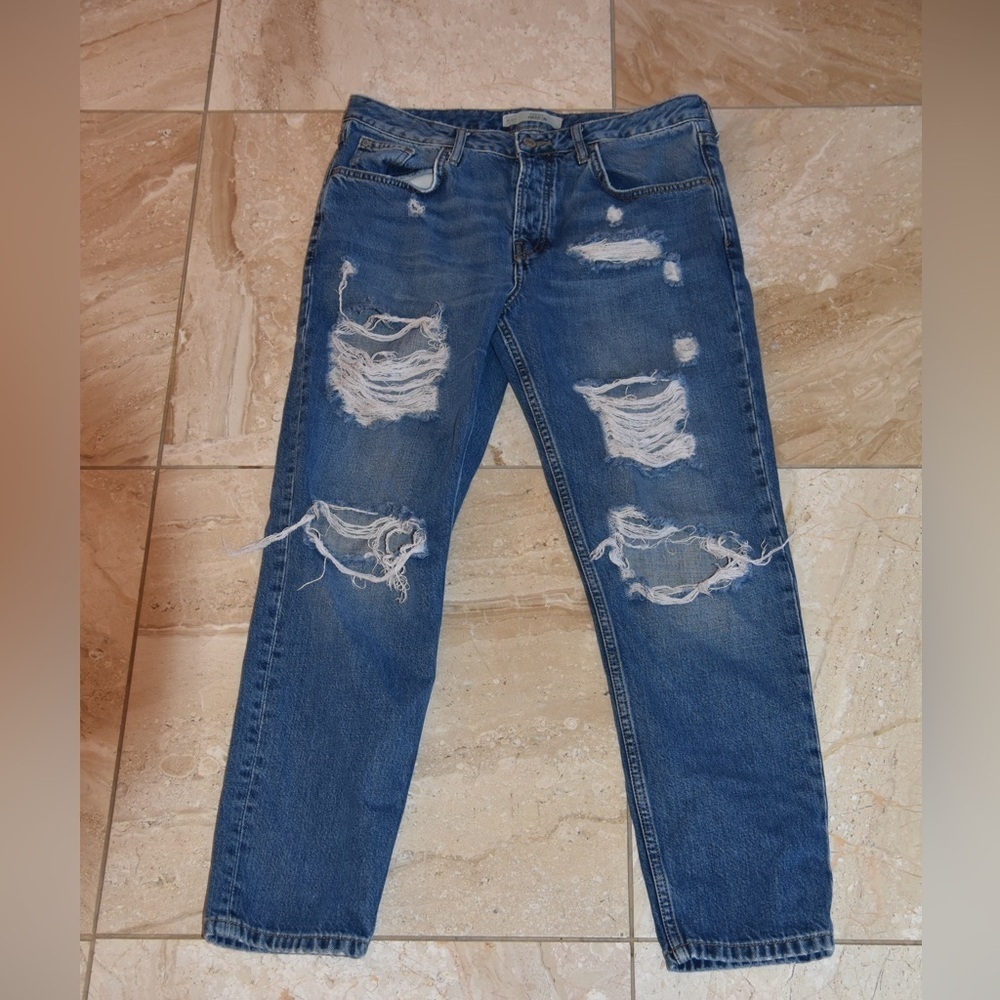 Top shop moto Hayden 28 x 32 Blue Distressed women's  Jeans denim